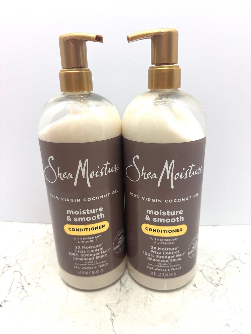 TWO Shea Moisture Coconut Oil Moisture & Smooth Conditioner 34oz w/ Rosemary